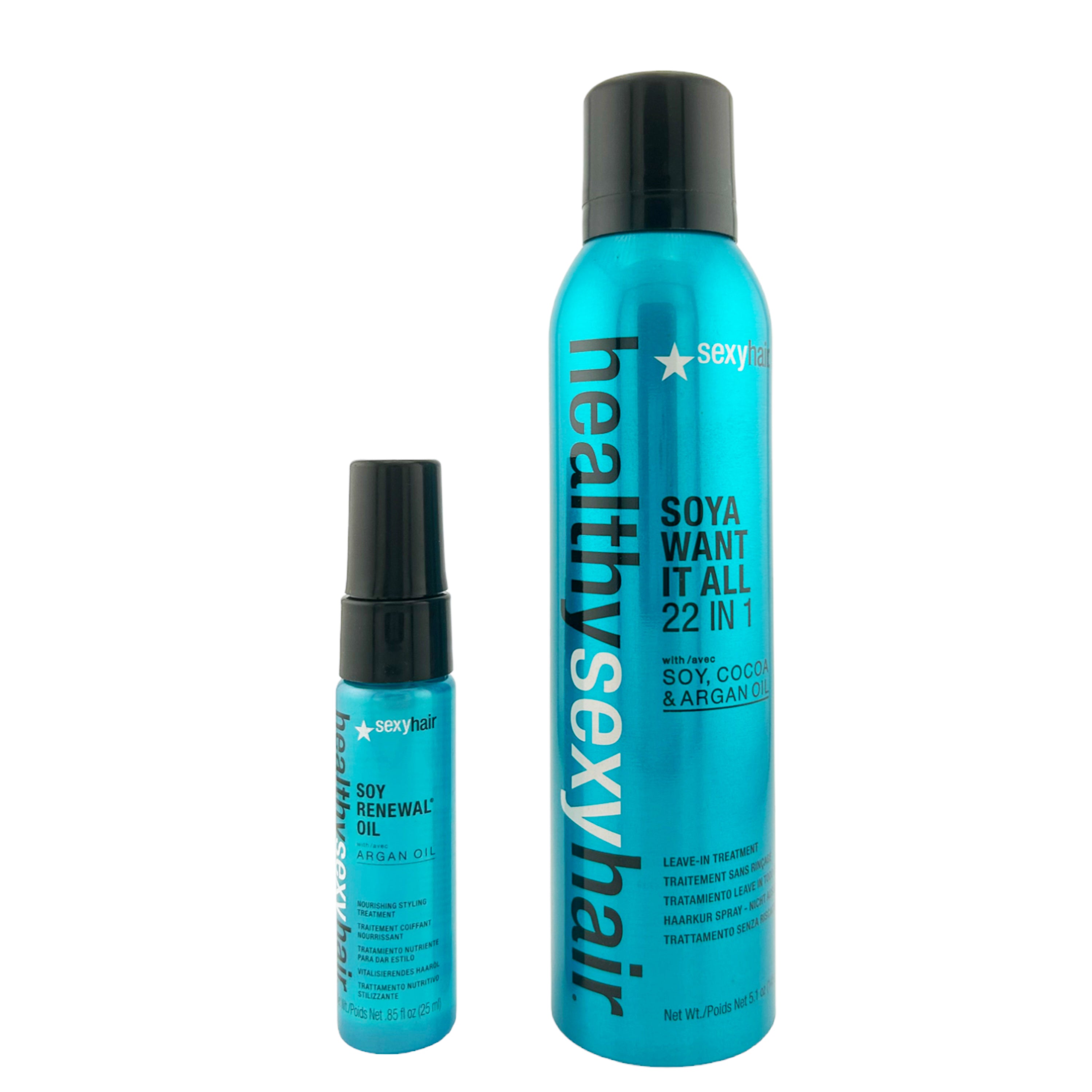 Sexy Hair Healthy Sexy Hair Duo (Soya Want It All 22 in 1 Leave-In Treatment, Soy Renewal Nourishing Styling Treatment)